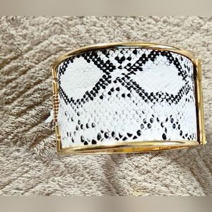 NY&Co Snakeskin/Gold/Bling Cuff Bracelet